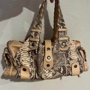 Chloe light beige leather and snakeskin bag